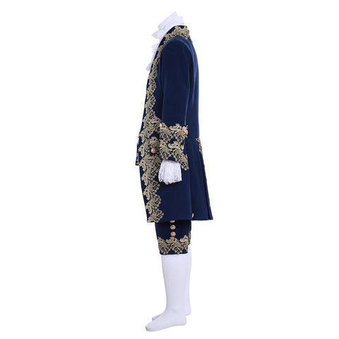 18th Century Rococo Men’s Blue Court Suit - Colonial Victorian Aristocratic Costume | Coscomos Medieval Series - Coscosmos