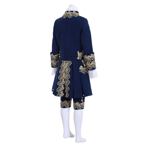 18th Century Rococo Men’s Blue Court Suit - Colonial Victorian Aristocratic Costume | Coscomos Medieval Series - Coscosmos