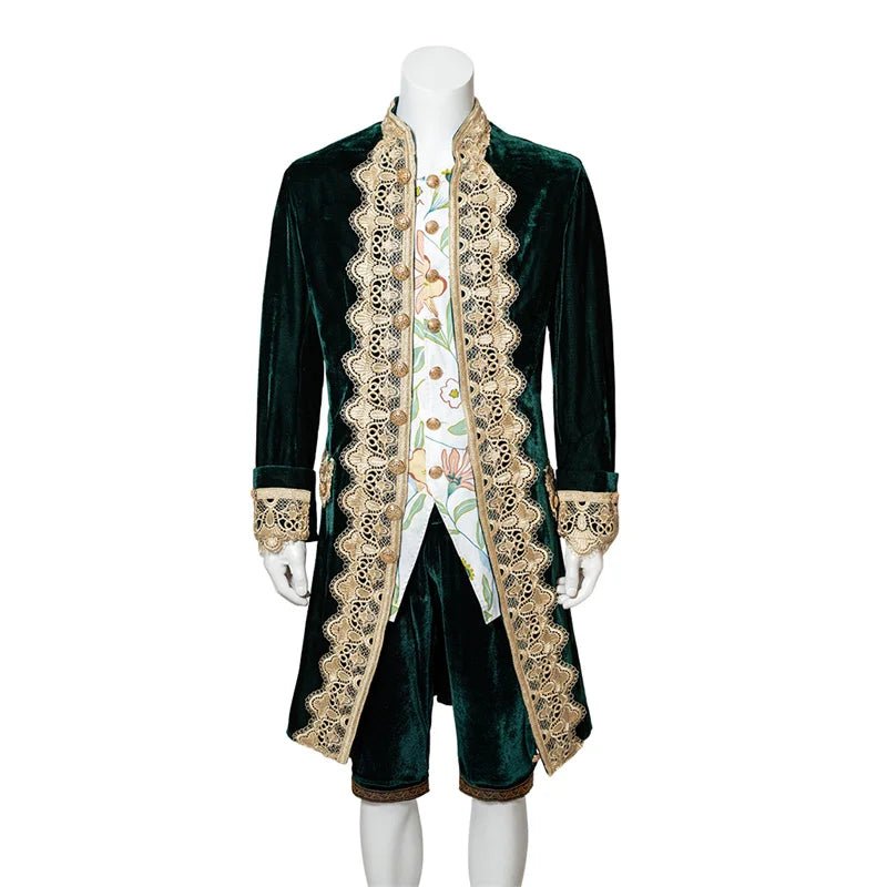 18th Century Victorian Aristocrat Costume - Black Elegant Gentleman Royal Court Outfit - Coscosmos