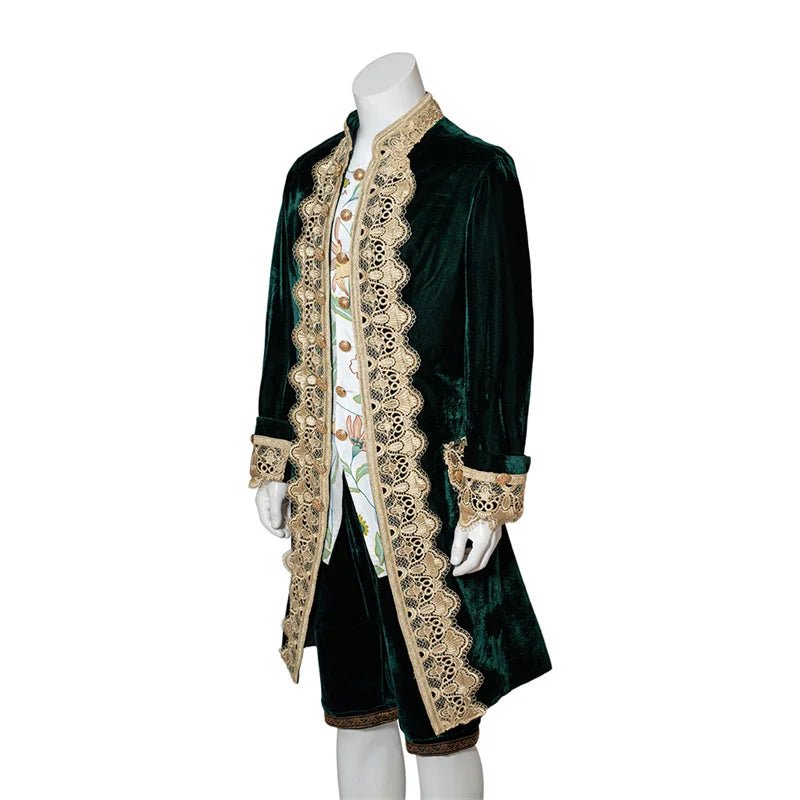 18th Century Victorian Aristocrat Costume - Black Elegant Gentleman Royal Court Outfit - Coscosmos