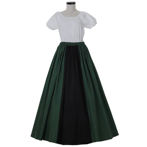 Civil War Costume Medieval Victorian Green Princess Dress - Halloween Carnival Theme Party Ball Gown