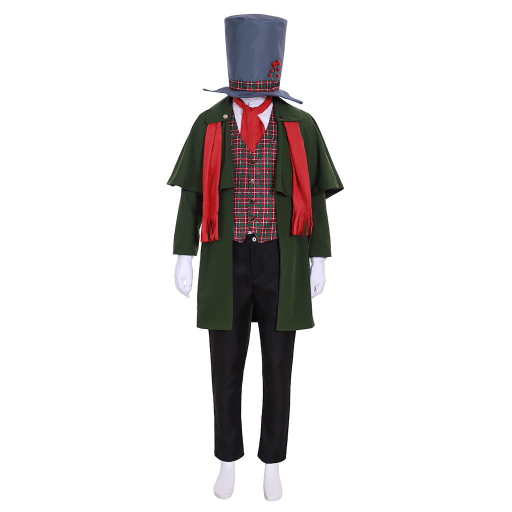 Holiday Caroler Costume Men’s Dickens Victorian Gentleman Christmas Carol Yuletide Costume Outfit