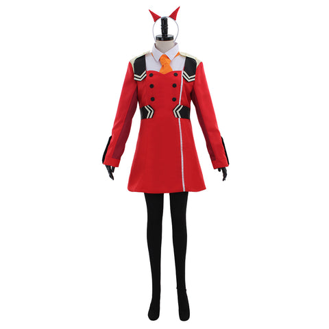 DARLING in the FRANXX Zero Two Code:002 Uniform Dress Cosplay Costume Red