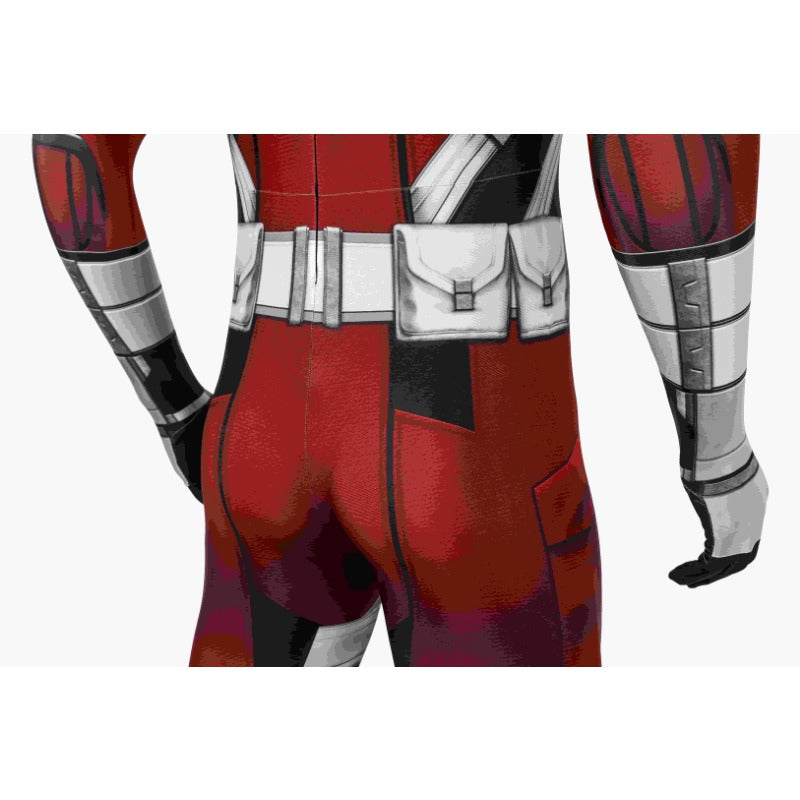 Red Guardian Cosplay Costume Widow Deluxe Red Battle Jumpsuit with Mask Full Set for Halloween