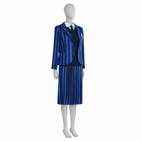 Addams Cosplay Costume Same Style Costumes Full Set School Uniform Customized Anime Rave Halloween Cos