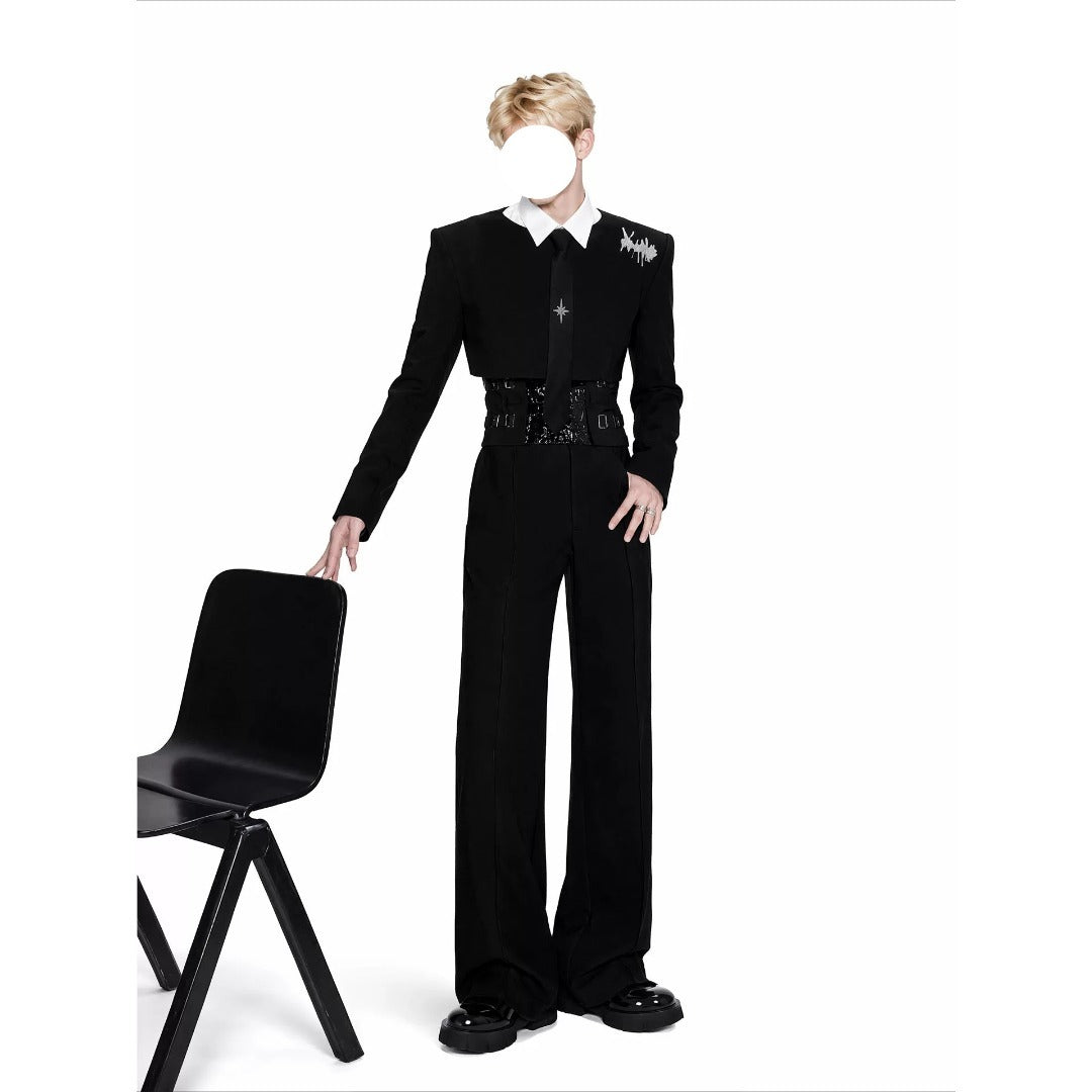 Spliced Fake‑Two‑Piece Waist‑Fitted Blazer Cosplay Costume