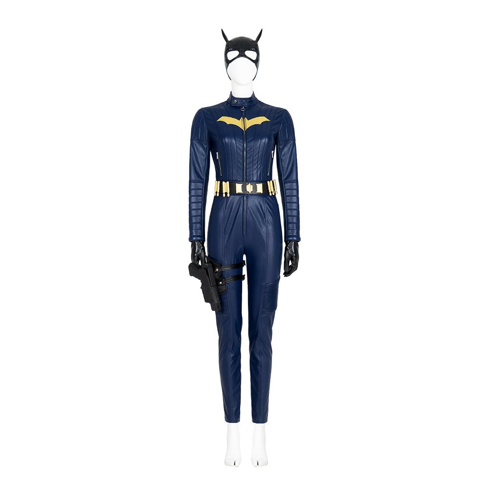 2022 Batgirl Cosplay Costume - Barbara Gordon Superhero Blue Jumpsuit Battle Suit with Cape - Coscosmos