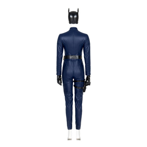 2022 Batgirl Cosplay Costume - Barbara Gordon Superhero Blue Jumpsuit Battle Suit with Cape - Coscosmos