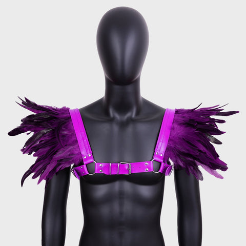 2024 New Halloween Cosplay Feather Cape Men's Cloak Party Costume - Coscosmos