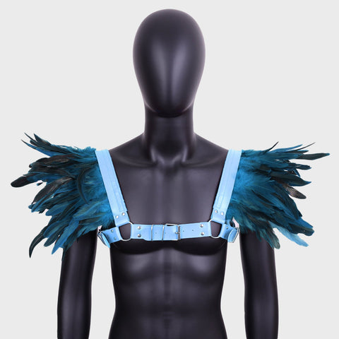 2024 New Halloween Cosplay Feather Cape Men's Cloak Party Costume - Coscosmos