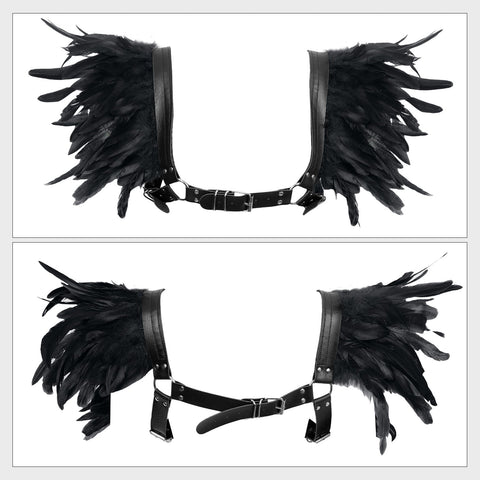 2024 New Halloween Cosplay Feather Cape Men's Cloak Party Costume - Coscosmos