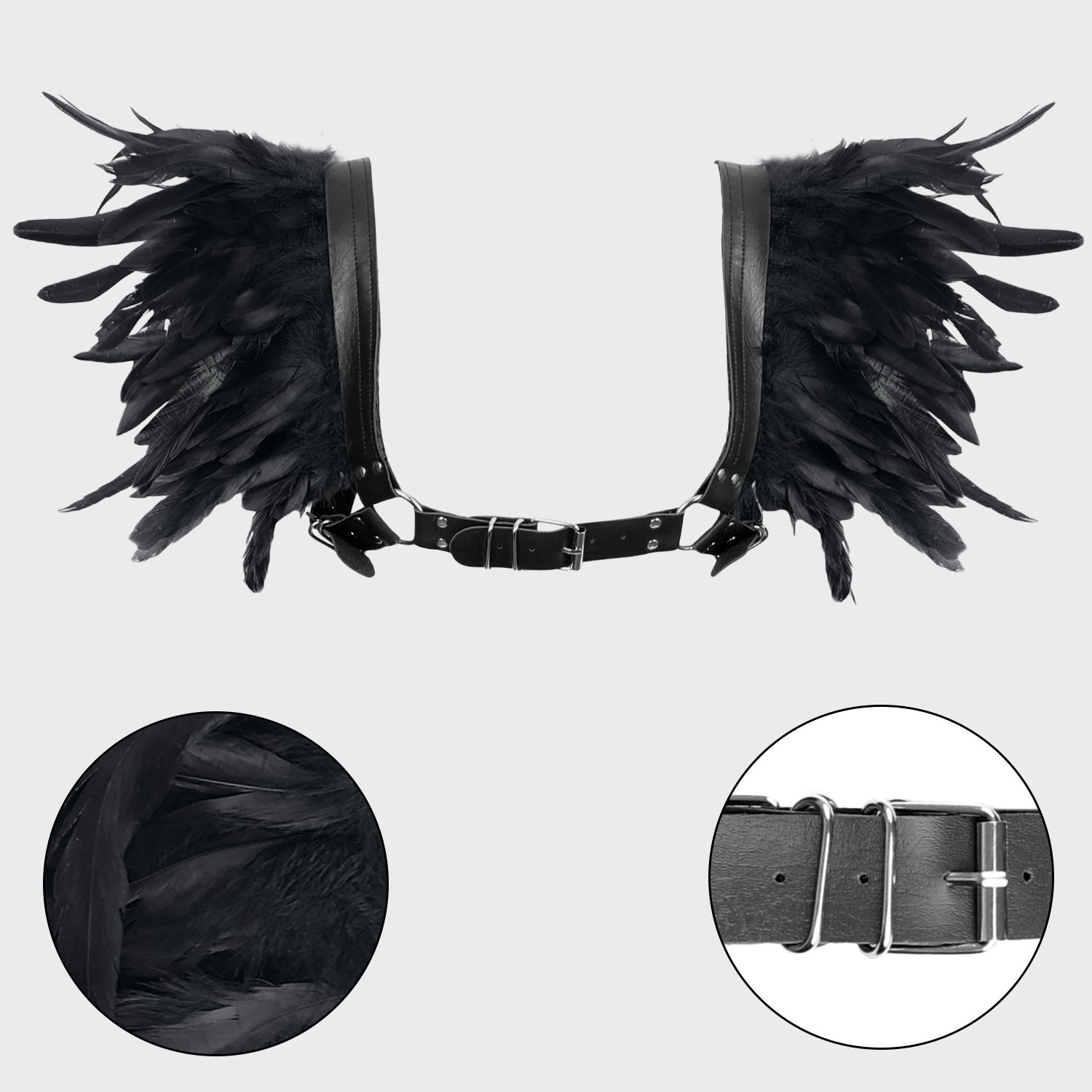 2024 New Halloween Cosplay Feather Cape Men's Cloak Party Costume - Coscosmos