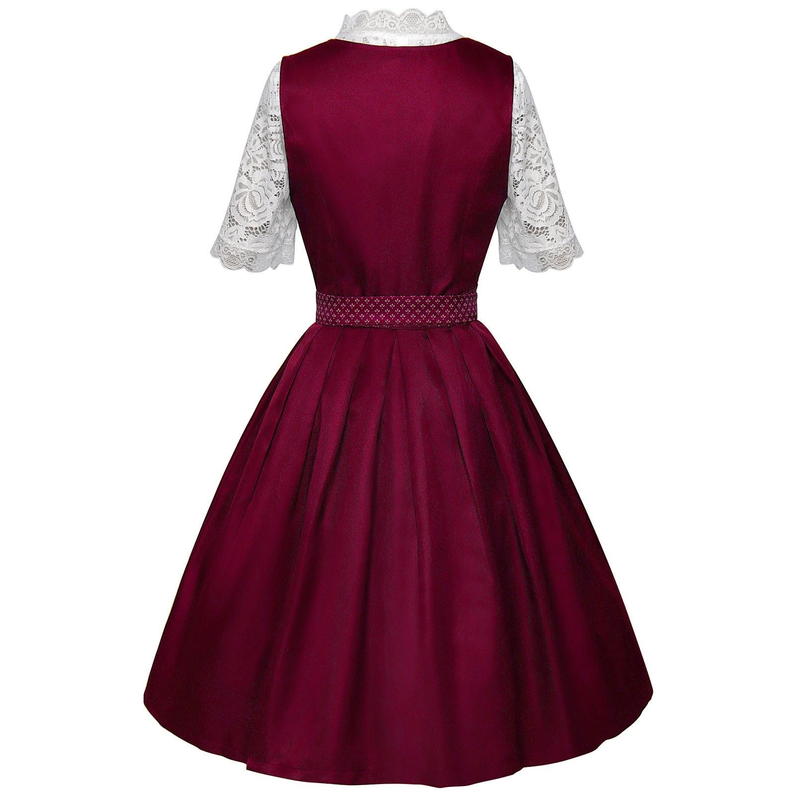2025 European and American New Maid Dress Short - Sleeved Lace Apron Three - Piece Set - Coscosmos