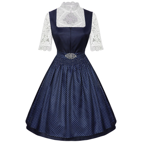 2025 European and American New Maid Dress Short - Sleeved Lace Apron Three - Piece Set - Coscosmos