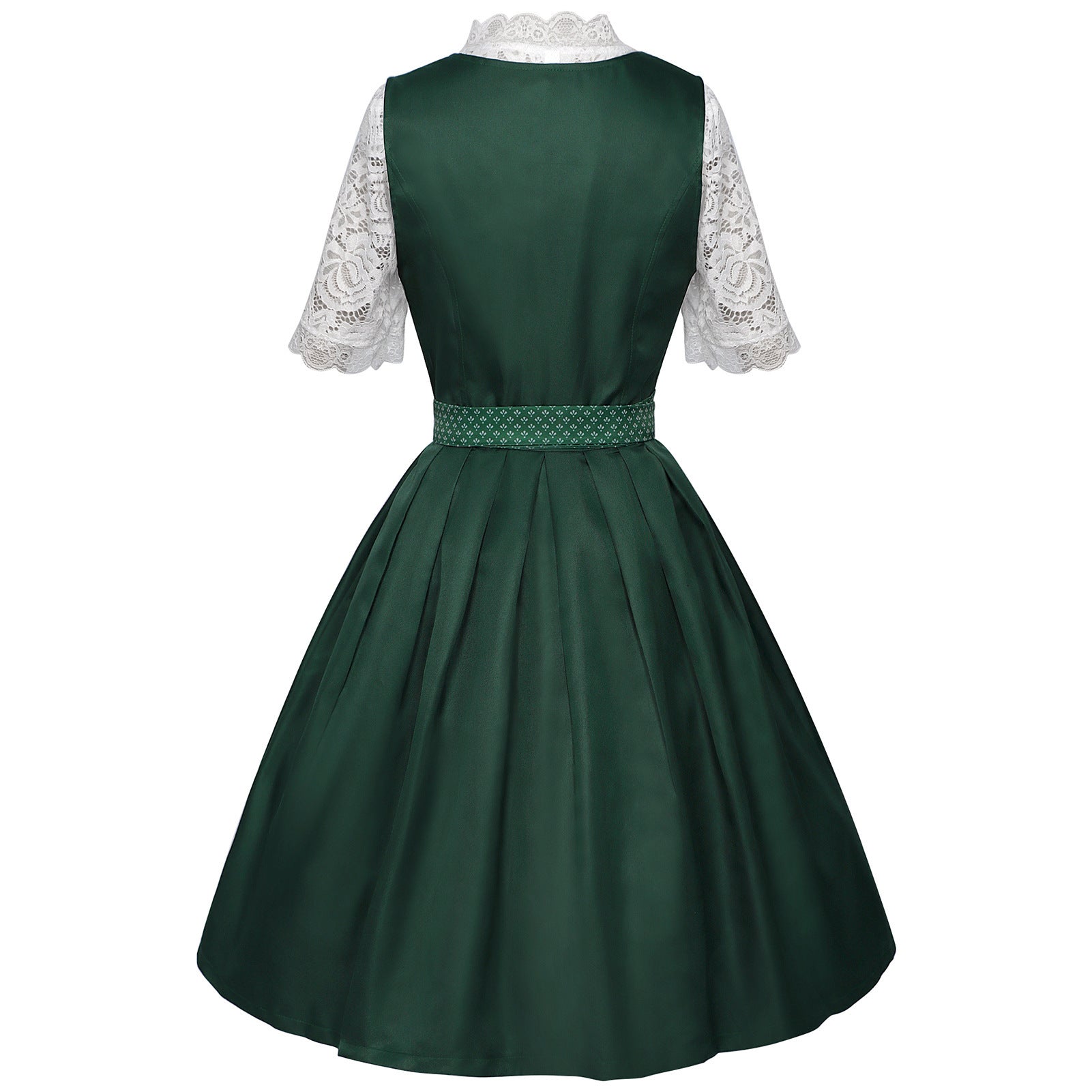 2025 European and American New Maid Dress Short - Sleeved Lace Apron Three - Piece Set - Coscosmos