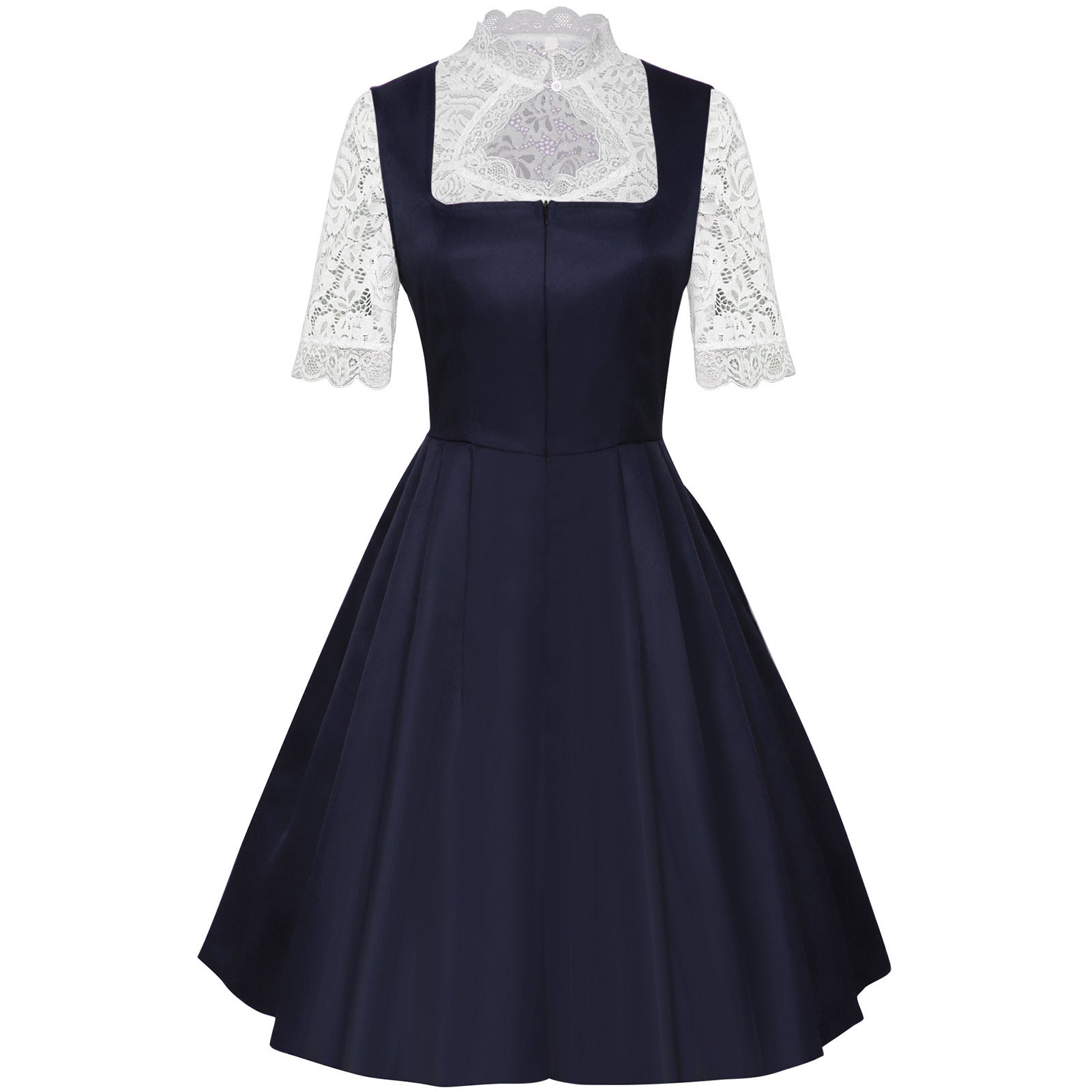 2025 European and American New Maid Dress Short - Sleeved Lace Apron Three - Piece Set - Coscosmos