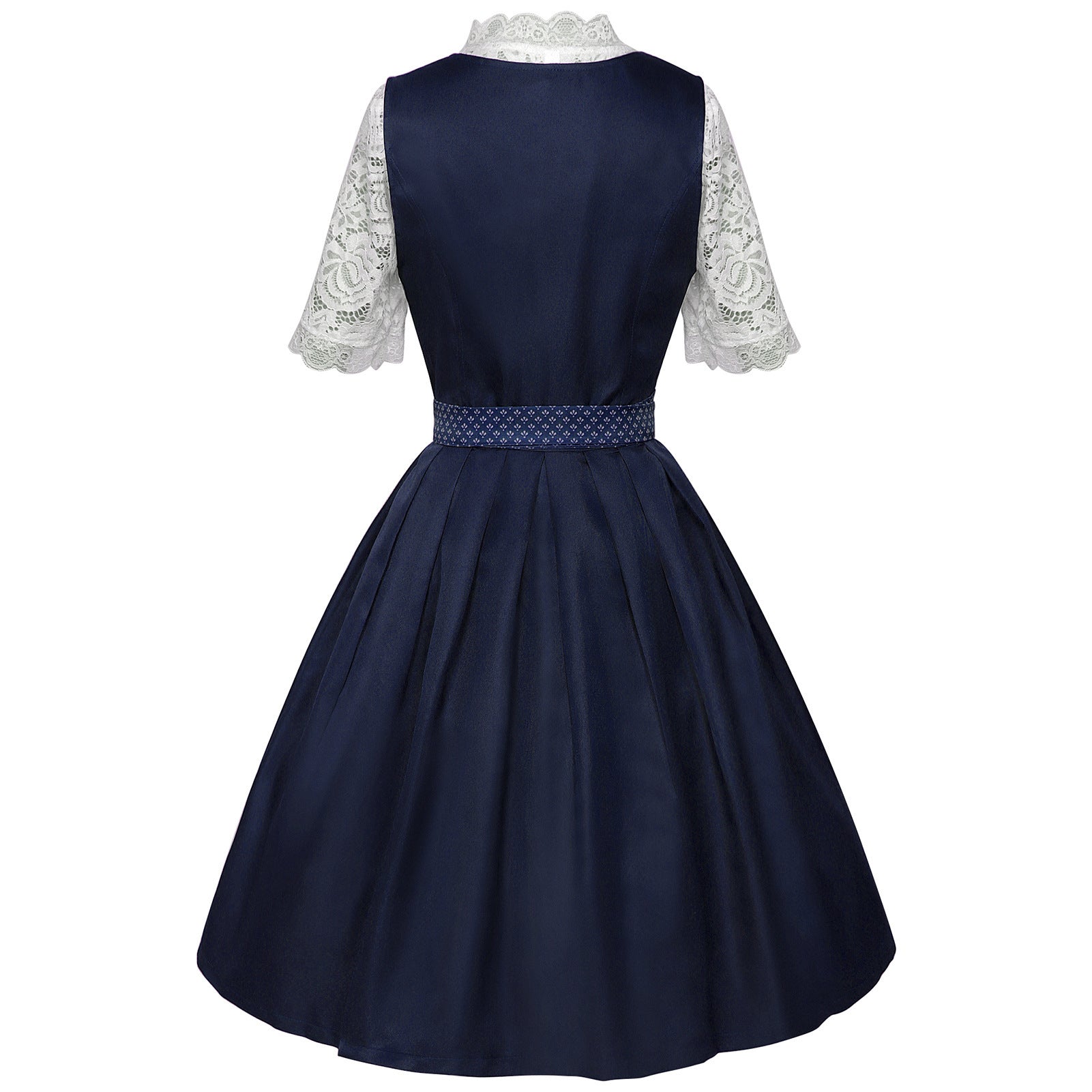 2025 European and American New Maid Dress Short - Sleeved Lace Apron Three - Piece Set - Coscosmos