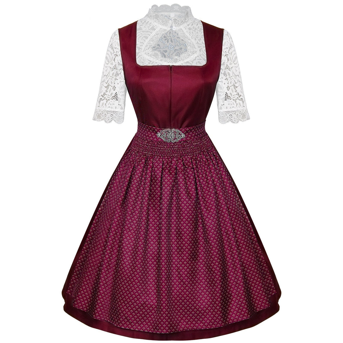 2025 European and American New Maid Dress Short - Sleeved Lace Apron Three - Piece Set - Coscosmos