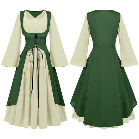 2025 European Medieval Victorian Era Lace - Trimmed Dress Cosplay Costume - Coscosmos