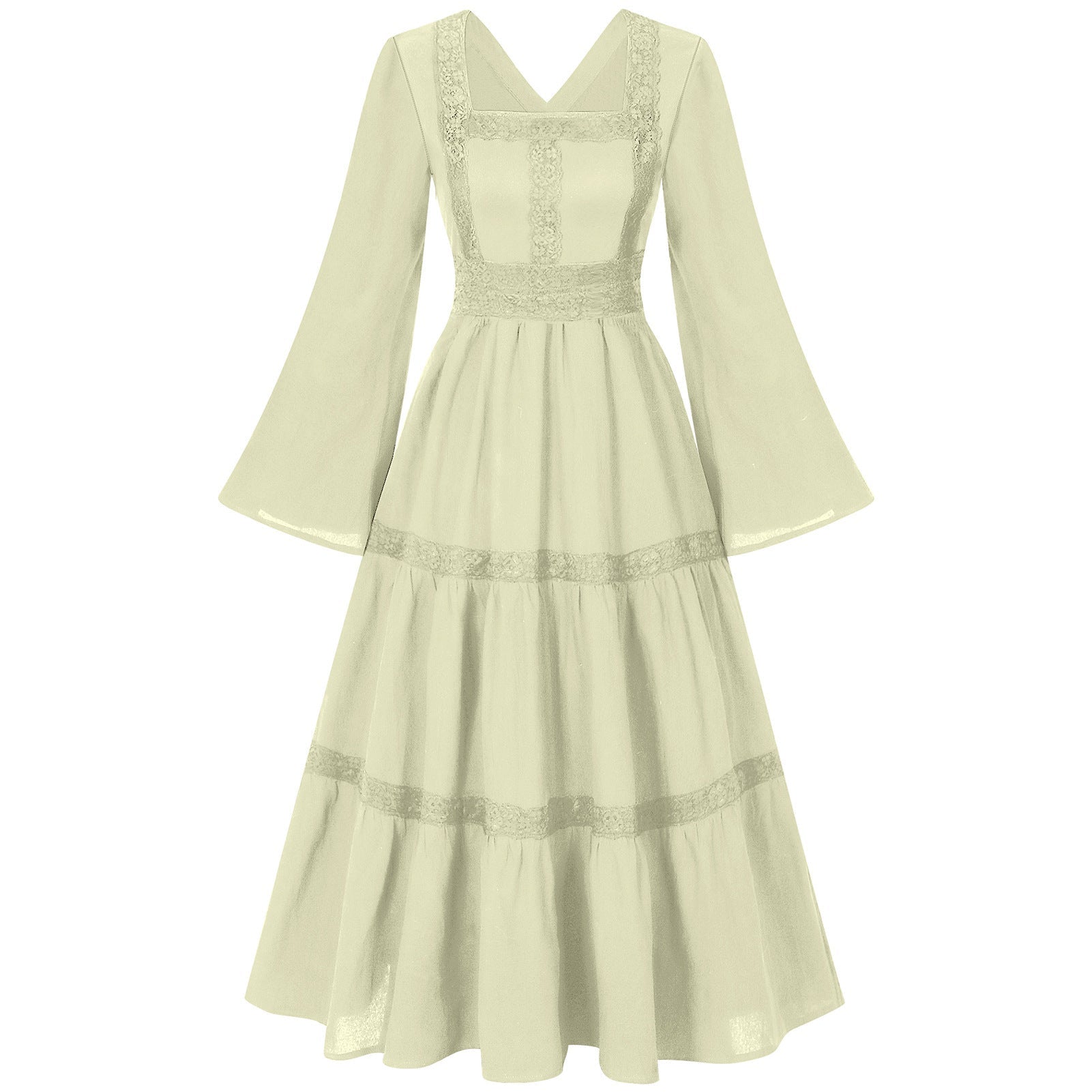 2025 European Medieval Victorian Era Lace - Trimmed Dress Cosplay Costume - Coscosmos