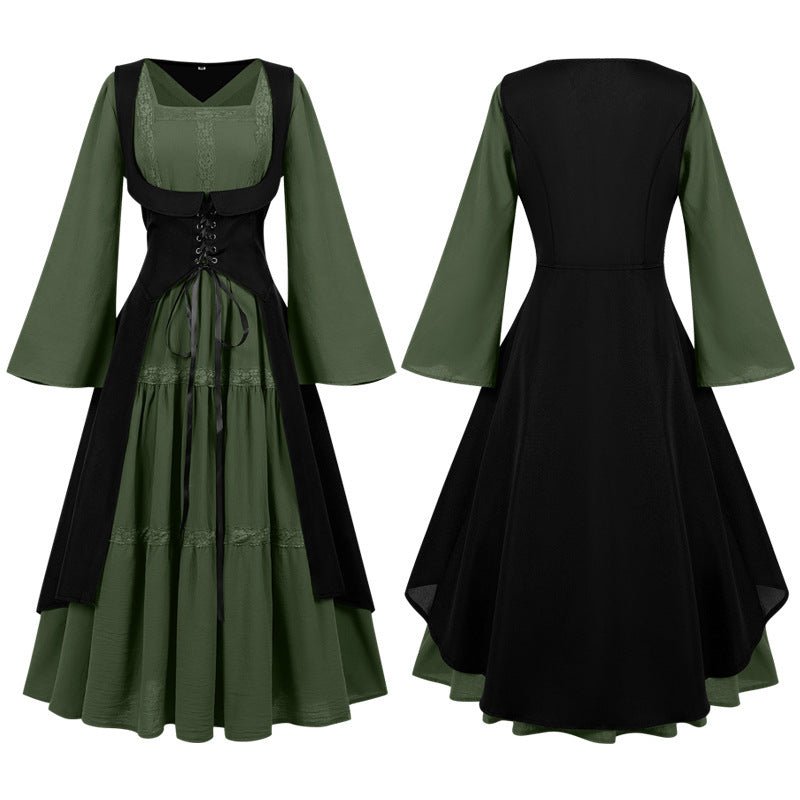 2025 European Medieval Victorian Era Lace - Trimmed Dress Cosplay Costume - Coscosmos