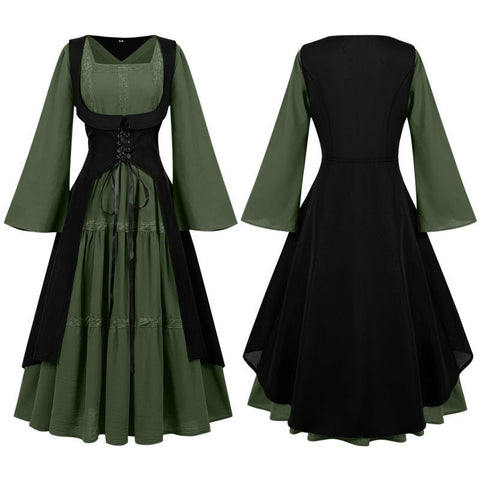 2025 European Medieval Victorian Era Lace - Trimmed Dress Cosplay Costume - Coscosmos
