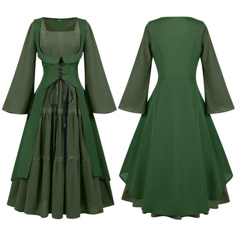 2025 European Medieval Victorian Era Lace - Trimmed Dress Cosplay Costume - Coscosmos