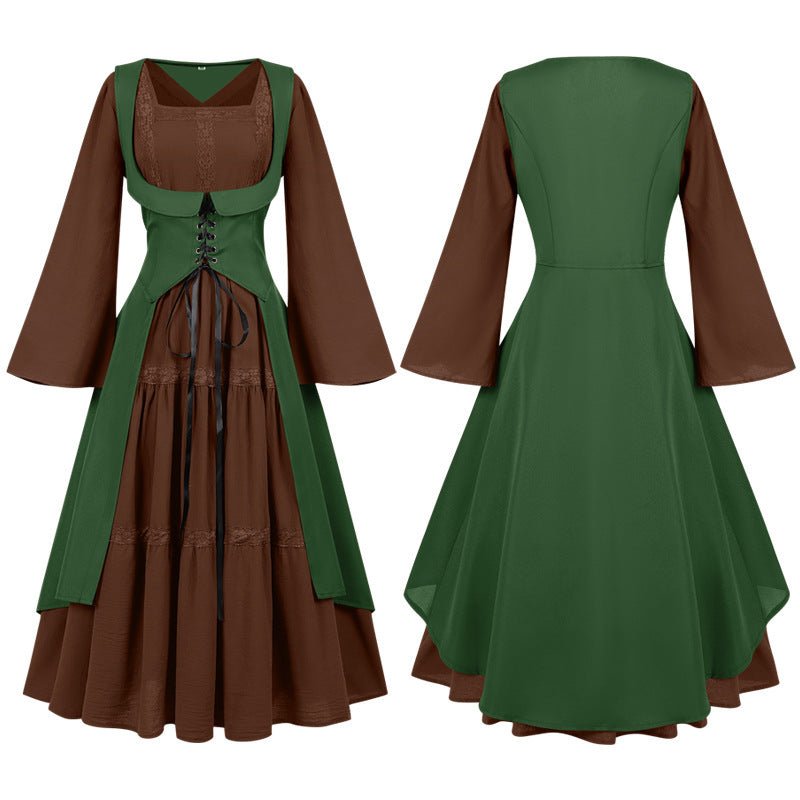 2025 European Medieval Victorian Era Lace - Trimmed Dress Cosplay Costume - Coscosmos
