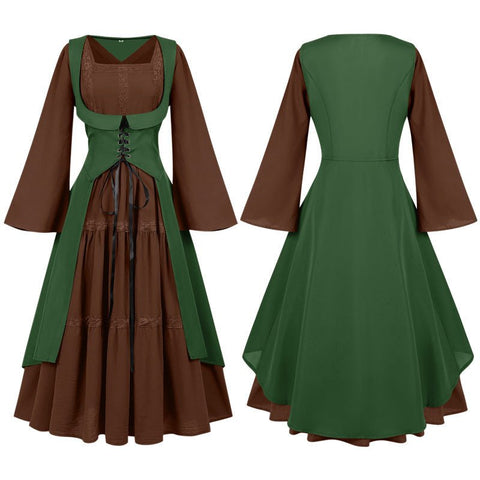 2025 European Medieval Victorian Era Lace - Trimmed Dress Cosplay Costume - Coscosmos