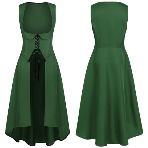 2025 European Medieval Victorian Era Lace - Trimmed Dress Cosplay Costume - Coscosmos