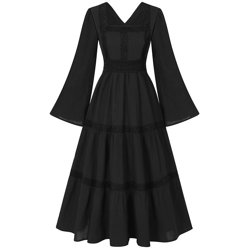 2025 European Medieval Victorian Era Lace - Trimmed Dress Cosplay Costume - Coscosmos