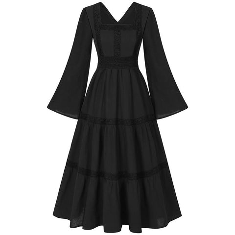 2025 European Medieval Victorian Era Lace - Trimmed Dress Cosplay Costume - Coscosmos
