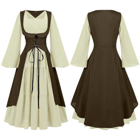 2025 European Medieval Victorian Era Lace - Trimmed Dress Cosplay Costume - Coscosmos