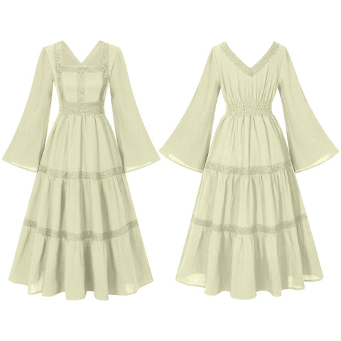 2025 European Medieval Victorian Era Lace - Trimmed Dress Cosplay Costume - Coscosmos
