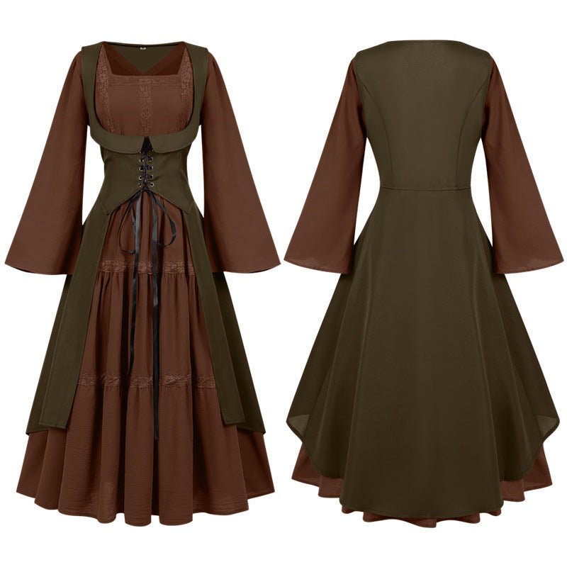2025 European Medieval Victorian Era Lace - Trimmed Dress Cosplay Costume - Coscosmos