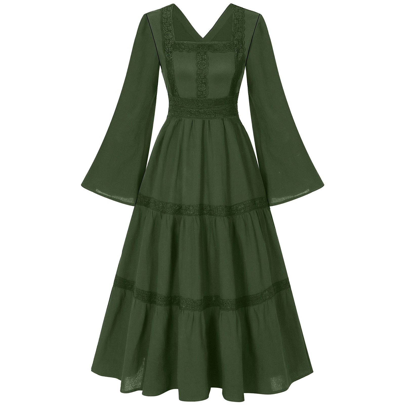 2025 European Medieval Victorian Era Lace - Trimmed Dress Cosplay Costume - Coscosmos