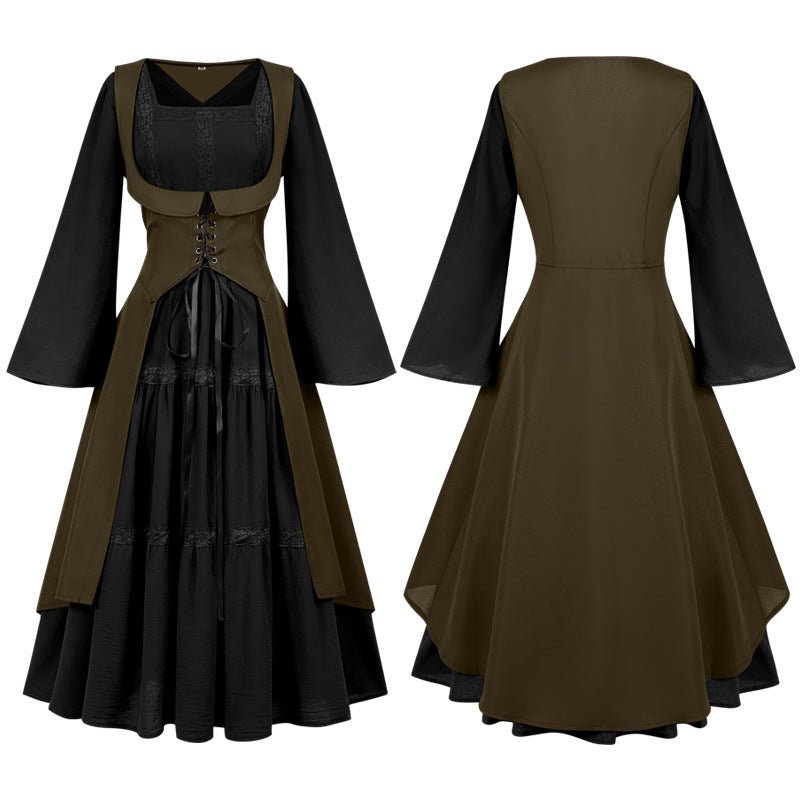 2025 European Medieval Victorian Era Lace - Trimmed Dress Cosplay Costume - Coscosmos
