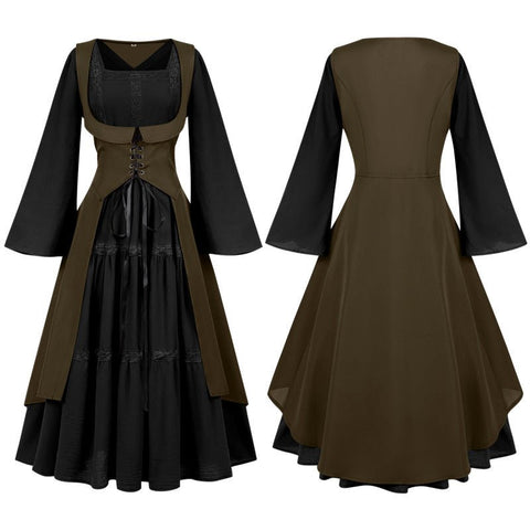 2025 European Medieval Victorian Era Lace - Trimmed Dress Cosplay Costume - Coscosmos