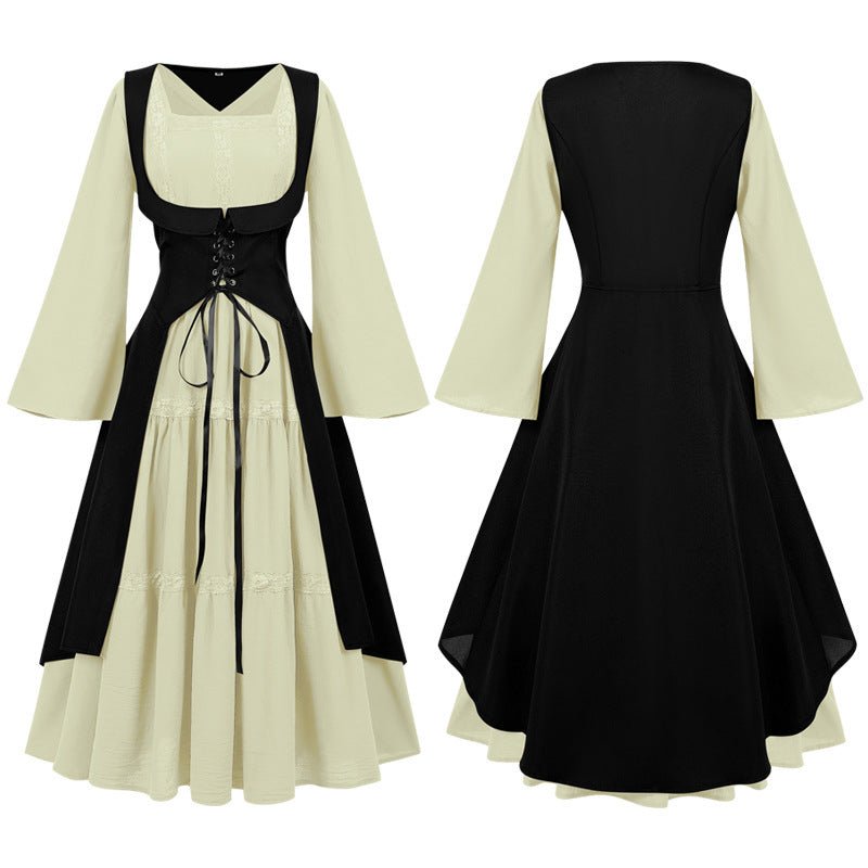 2025 European Medieval Victorian Era Lace - Trimmed Dress Cosplay Costume - Coscosmos