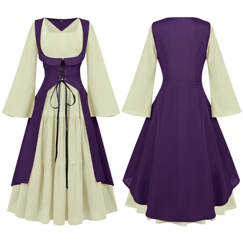 2025 European Medieval Victorian Era Lace - Trimmed Dress Cosplay Costume - Coscosmos