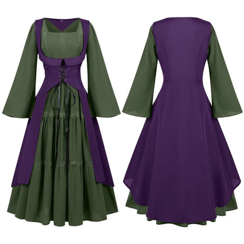 2025 European Medieval Victorian Era Lace - Trimmed Dress Cosplay Costume - Coscosmos