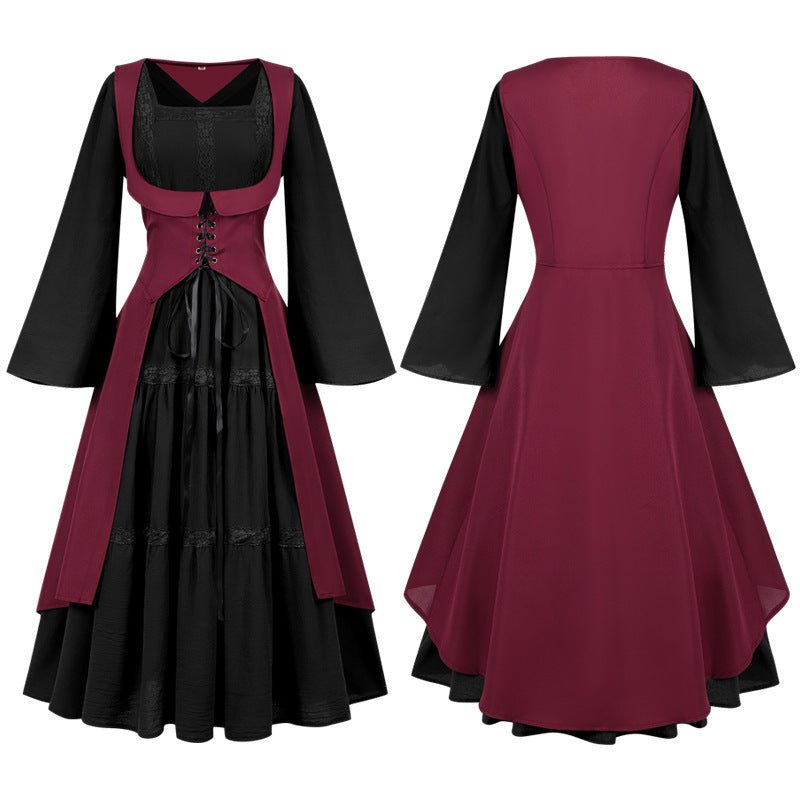 2025 European Medieval Victorian Era Lace - Trimmed Dress Cosplay Costume - Coscosmos