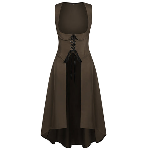 2025 European Medieval Victorian Era Lace - Trimmed Dress Cosplay Costume - Coscosmos