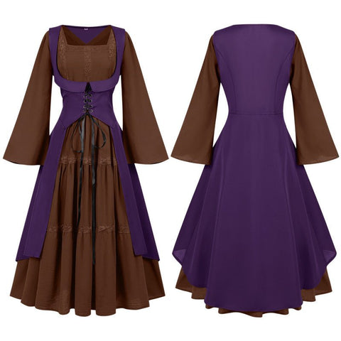 2025 European Medieval Victorian Era Lace - Trimmed Dress Cosplay Costume - Coscosmos