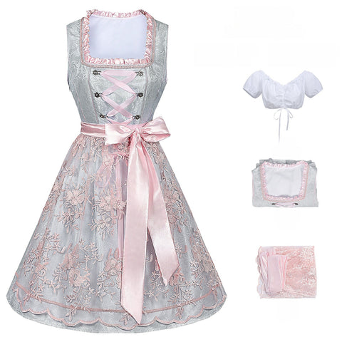 2025 Germany Munich Oktoberfest Stage Performance Costume Bavarian Maid Uniform - Coscosmos