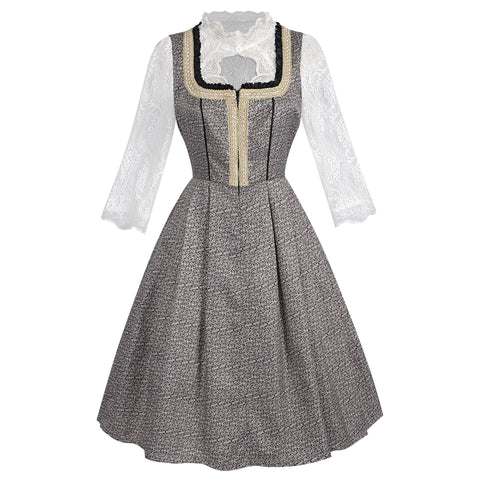 2025 New Beer Festival German Traditional Bavarian Lace Dress Costume - Coscosmos
