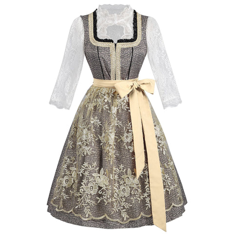 2025 New Beer Festival German Traditional Bavarian Lace Dress Costume - Coscosmos
