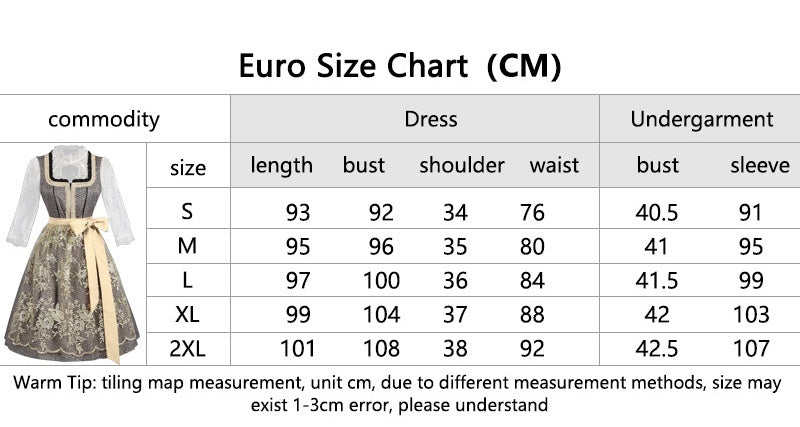 2025 New Beer Festival German Traditional Bavarian Lace Dress Costume - Coscosmos