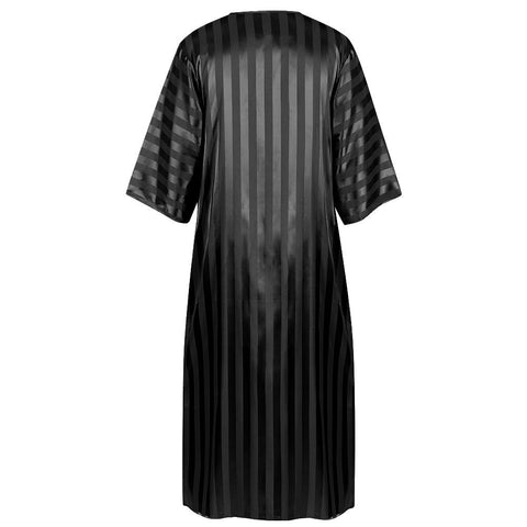 2025 New Cross - Border Middle Eastern Arab Men's Robe Long Sleeve Striped Print Muslim Costume - Coscosmos