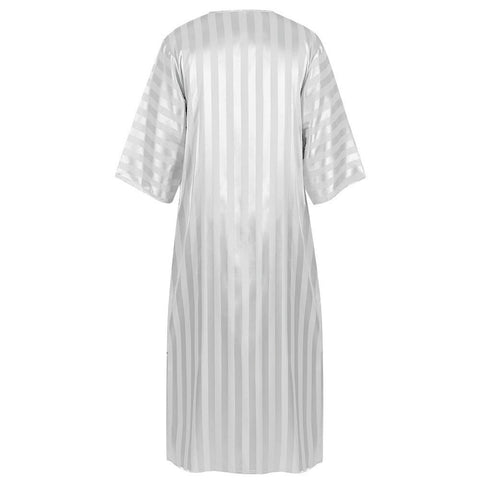 2025 New Cross - Border Middle Eastern Arab Men's Robe Long Sleeve Striped Print Muslim Costume - Coscosmos